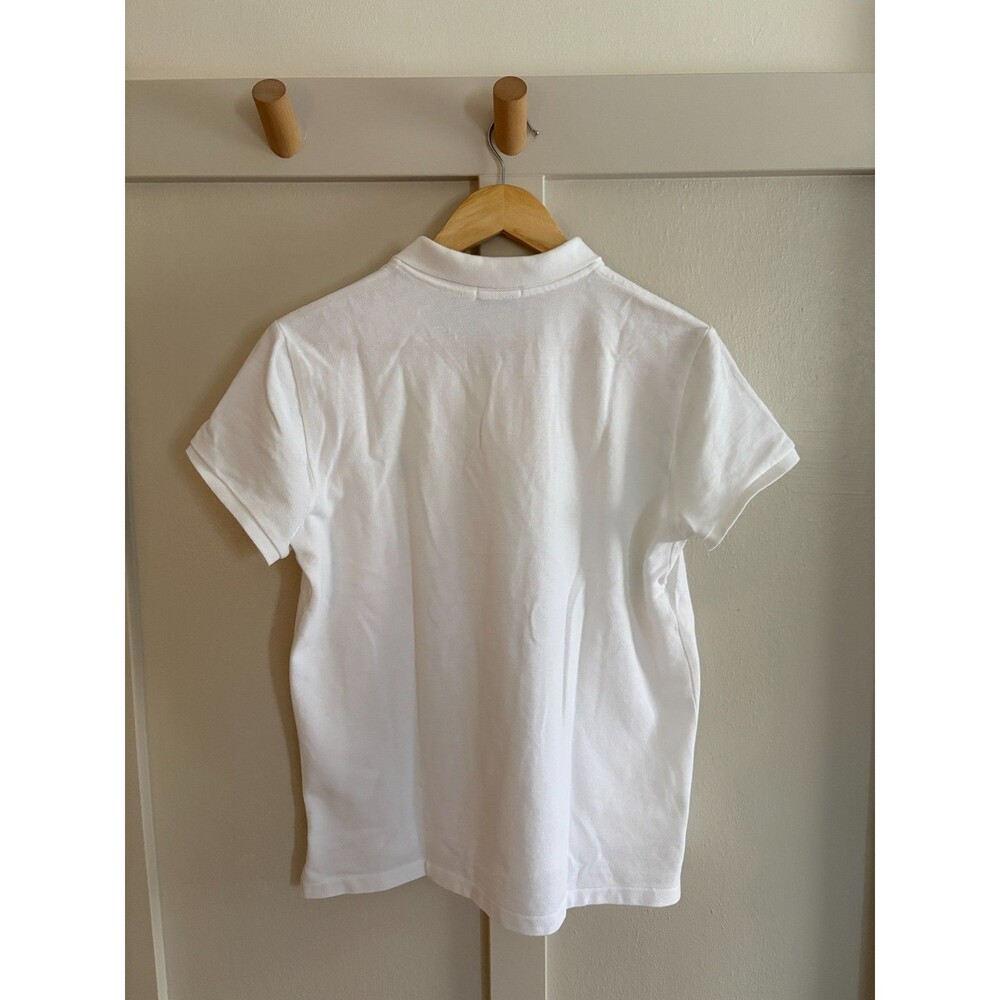 Ralph Lauren Polo Shirt Womens White 100% Cotton Short Sleeve Med classic fit - Picture 5 of 7